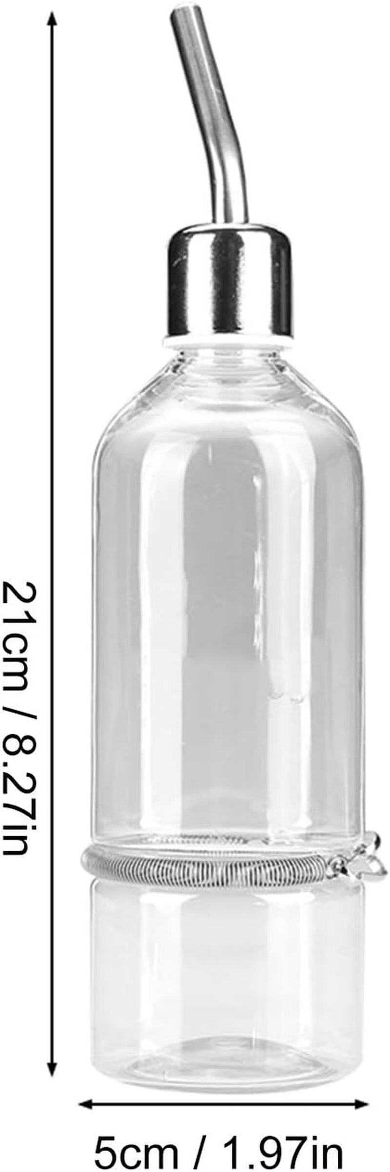 Automatic Stainless Steel Pet Water Dispenser for Birds and Hamsters - 180ml Transparent Small Animal Waterer with Ball Nipple Drinker
