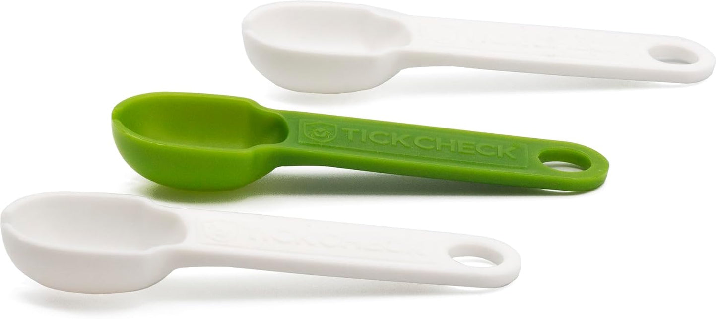 Tick Removal Tool Set - Three Lightweight Spoons with Complimentary Tick Identification Card and Carabiner