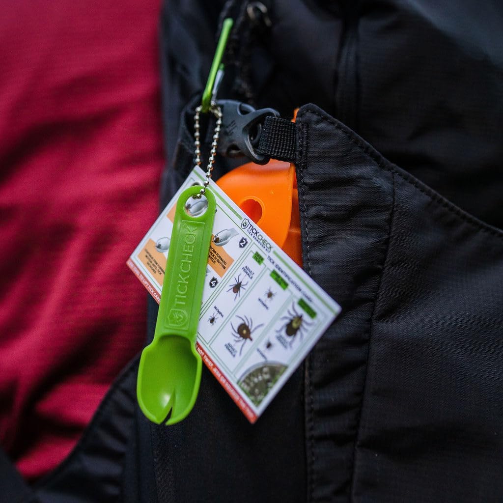 Tick Removal Tool Set - Three Lightweight Spoons with Complimentary Tick Identification Card and Carabiner