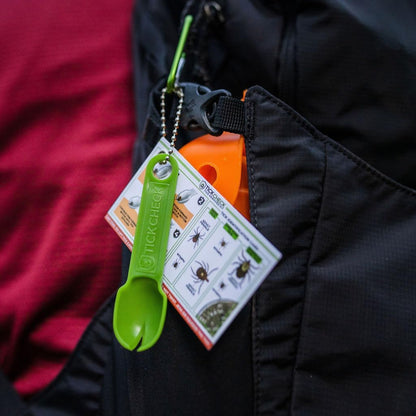 Tick Removal Tool Set - Three Lightweight Spoons with Complimentary Tick Identification Card and Carabiner