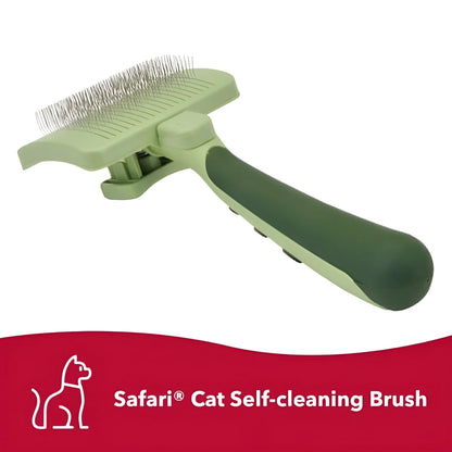 Safari Cat Self-Cleaning Slicker Brush - Professional Grooming Tool for Cats