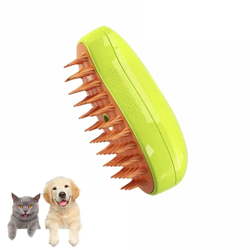 3-in-1 Electric Pet Grooming Tool: Steam Brush with Massage and Shedding Functions for Cats and Dogs