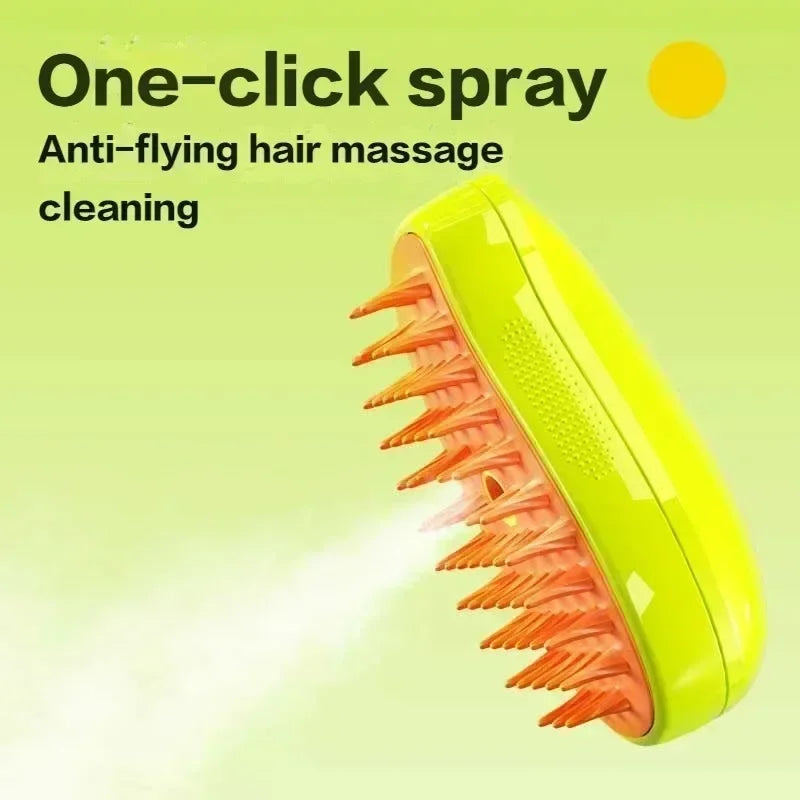 3-in-1 Electric Pet Grooming Tool: Steam Brush with Massage and Shedding Functions for Cats and Dogs