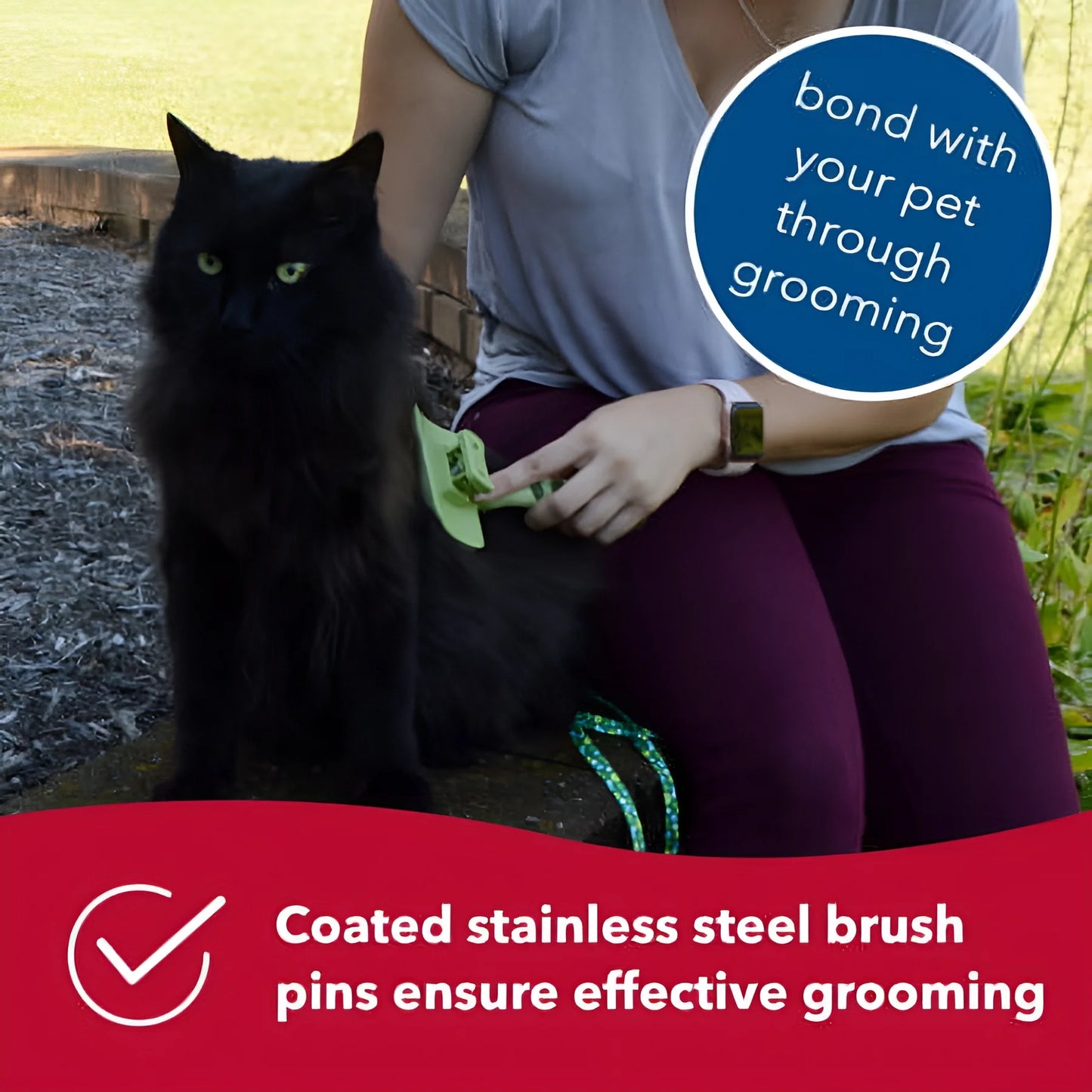 Safari Cat Self-Cleaning Slicker Brush - Professional Grooming Tool for Cats