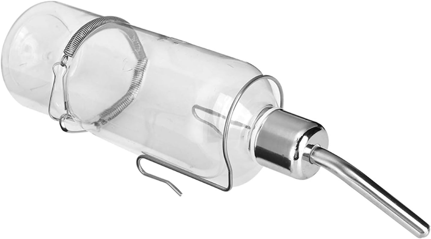Automatic Stainless Steel Pet Water Dispenser for Birds and Hamsters - 180ml Transparent Small Animal Waterer with Ball Nipple Drinker