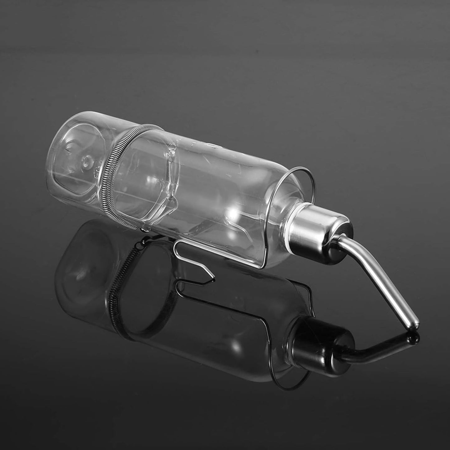 Automatic Stainless Steel Pet Water Dispenser for Birds and Hamsters - 180ml Transparent Small Animal Waterer with Ball Nipple Drinker