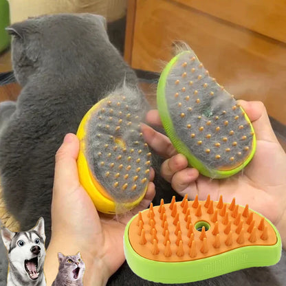 3-in-1 Electric Pet Grooming Tool: Steam Brush with Massage and Shedding Functions for Cats and Dogs