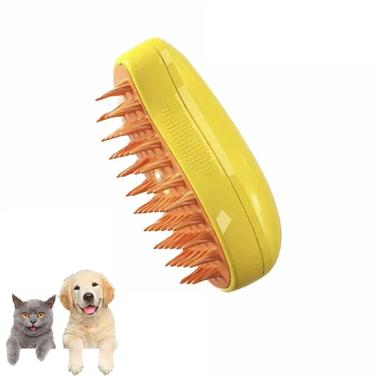 3-in-1 Electric Pet Grooming Tool: Steam Brush with Massage and Shedding Functions for Cats and Dogs
