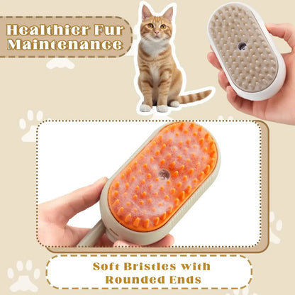 3-in-1 Pet Steam Brush for Cats and Dogs - Cleaning, Massage, and Grooming Comb with Steamy Spray for Hair Removal and Pet Care Accessories