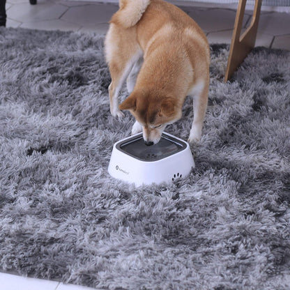 No-Spill Water Bowl for Dogs - Slow Feeder for Messy Drinkers, Drip-Free and Splash-Proof Design (Grey, 35oz)