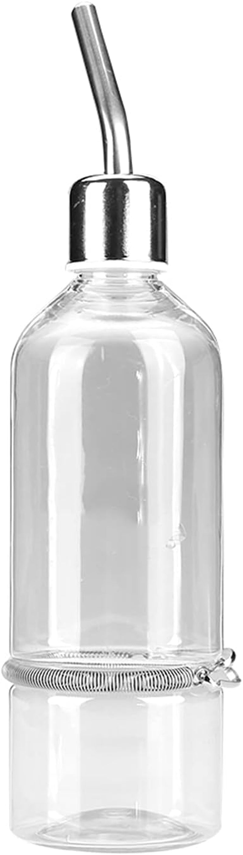 Automatic Stainless Steel Pet Water Dispenser for Birds and Hamsters - 180ml Transparent Small Animal Waterer with Ball Nipple Drinker